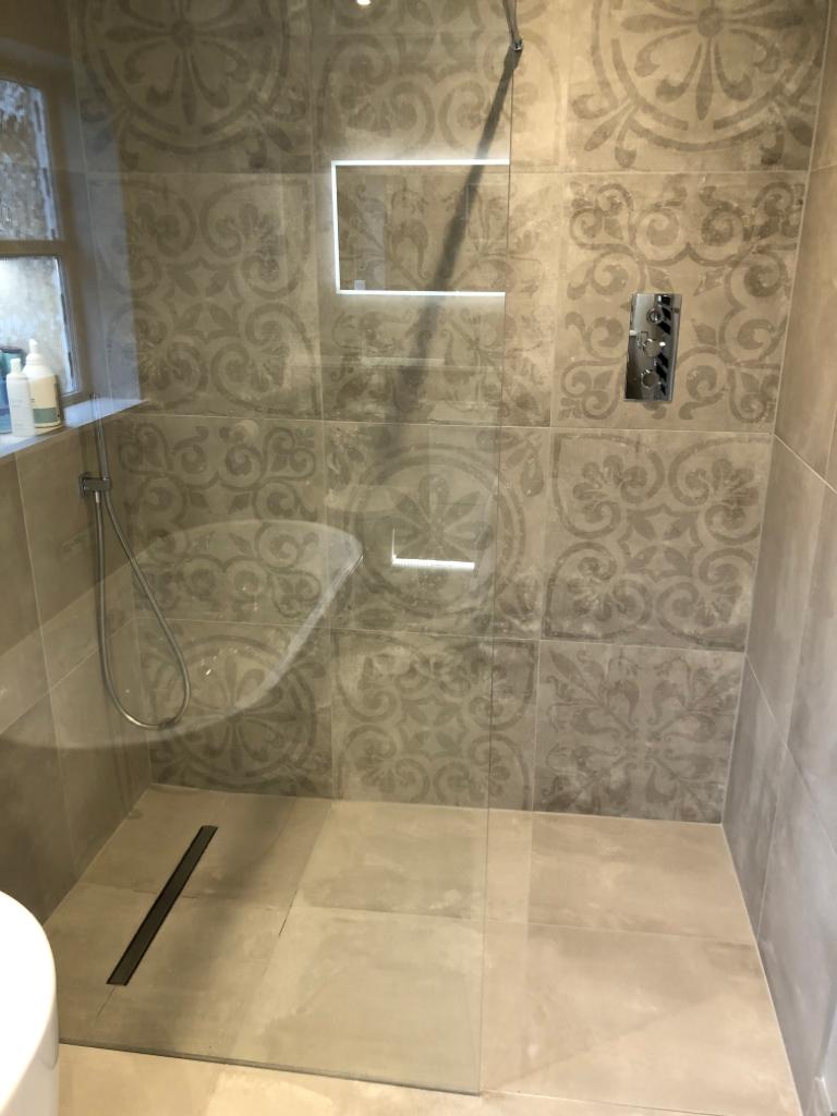 The Cambridge Bath Co bathroom open glass shower